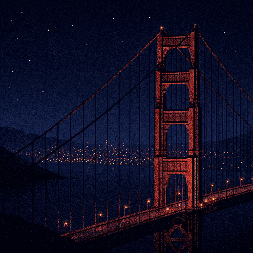 Golden Gate Bridge at night